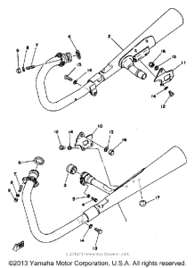 XS650SE-11 - 1978 Выхлопная система
