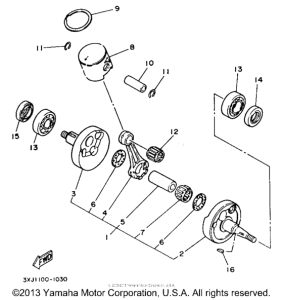 YZ125E Коленвал,поршни
