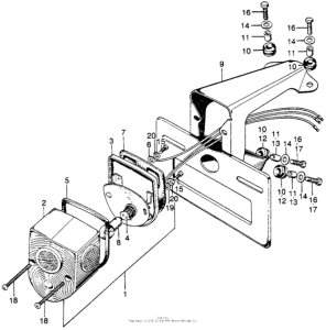 SL175 Taillight + license plate bracket
