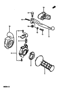 RM250 Right handle switch