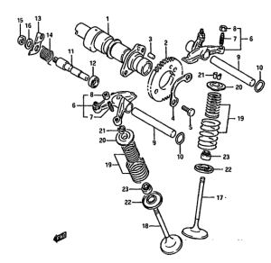 DR750 Распред вал-клапана