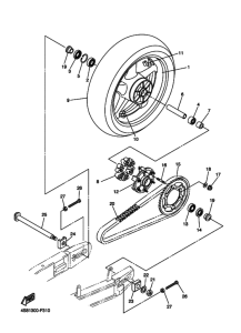 FZ6SW FZS6W Rear wheel complete assy