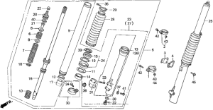 XR250R Передняя вилка