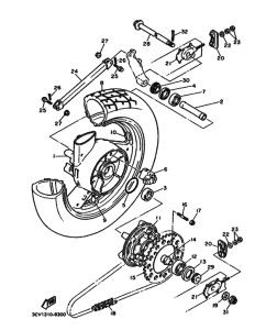 FJ1200 FJ1200W Rear wheel complete assy