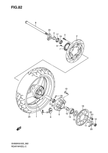 SV650 Rear wheel complete assy