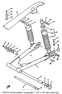 XS650_2F - 1979 Rear arm - rear cushion - chain case