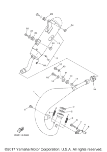 YZ125J2 Выхлопная система