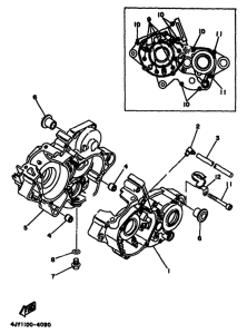 YZ125F Картер двигателя