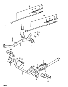 RM50 Prop stand - brake pedal