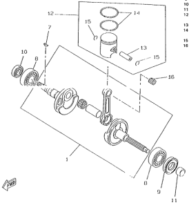 CW50RS Коленчатый вал и поршни