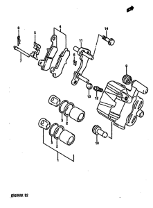 DR600 Задний суппорт