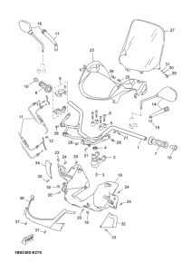 YP125R Guidon & cable