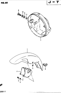 GSX250 Front fender - headlamp housing