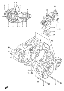 RMX250 Картер двигателя