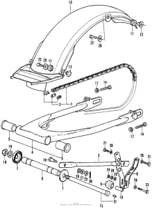 CR250 Swingarm + rear fender m