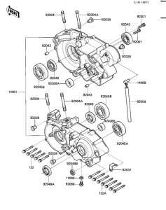 KX500 Картер двигателя