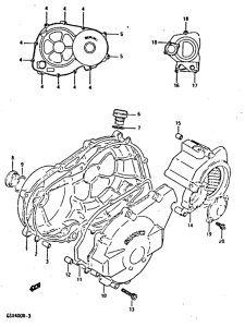 GSX-R400 Crankcase cover ass`y  (v