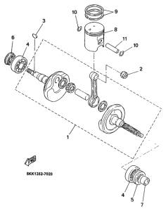 YN100 Коленчатый вал и поршни