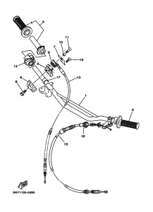 YZ125 YZ125R Рулевой рычаг и кабель