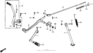 XR200 Gearshift pedal + brake pedal + kick starter arm