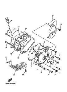 TT-R90E Crankcase cover ass`y  (v