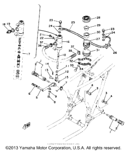 TZ250E Brake pedal - master cylinder