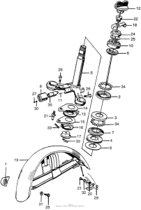 CB450 Steering stem + front fender