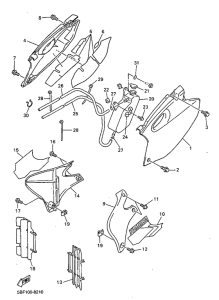WR400F Боковые обтекатели