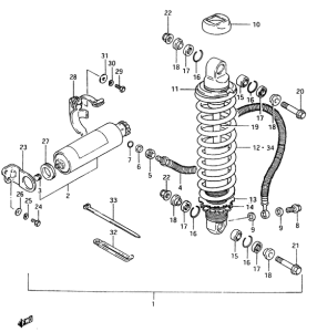 RM500 Абсорбер удавный в сборе задний
