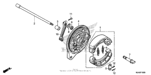 VT750C2B Задний тормоз