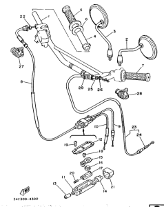 DT125LC Steering handle. cable