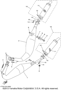 TZ250N Выхлопная система