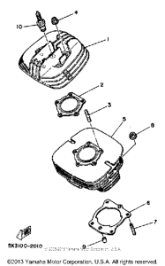 YZ100K Cylinder head-cylinder