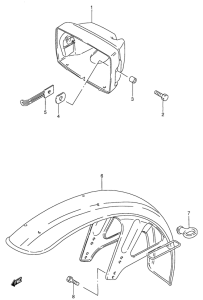 AX100 Headlamp housing - front fender