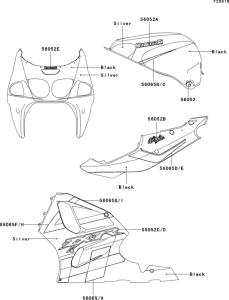 ZX750 Decals(silver / black)(zx750-p7)