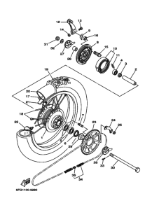 TTR225 Rear wheel complete assy