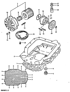GS650 Oil pump - oil filter