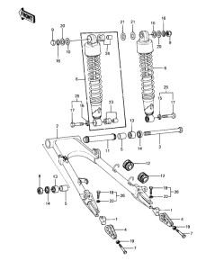 KZ1000 Swing arm / shock absorbers