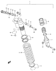 RM125 Абсорбер удавный в сборе задний