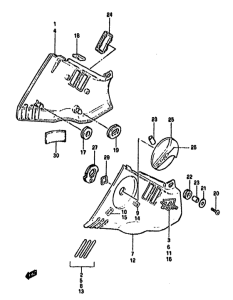 GSX750 Обтекатель задний