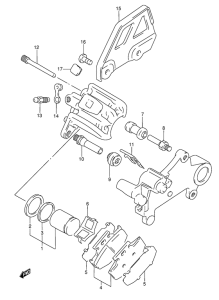 DR350 Задний суппорт