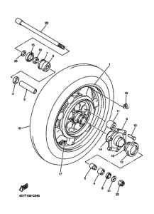 XVZ13TFS Rear wheel complete assy