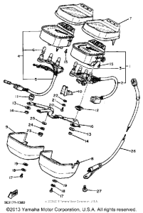 XV750K Speedometer tachometer