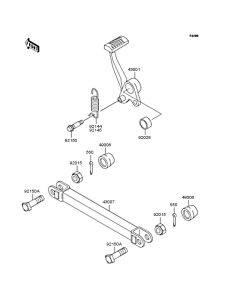 ZR1100 Педаль тормоза
