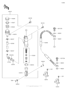 KX100 Задний торм цилиндр