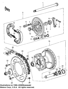  Rear hub / brake / chain