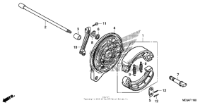 VT750CA Задний тормоз