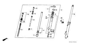 CR80R Вилка передней оси