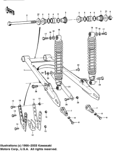 KX400 Swing arm / shock absorbers