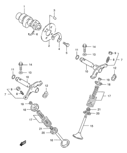 DR200 Распределительный вал-клапаны